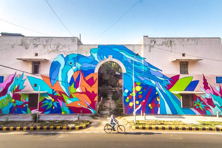 Bicicleta Sem Freio为印度街头艺术基金会，Lodhi殖民地新德里