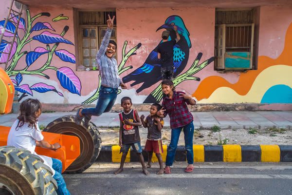 Bicicleta Sem Freio街头艺术印度基金会，Lodhi殖民地新德里