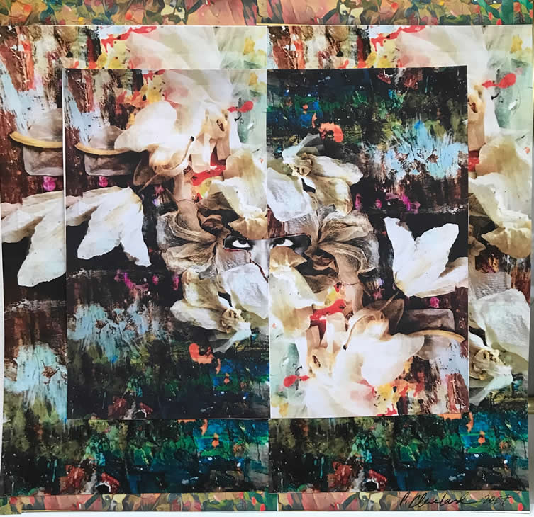 帕特·克利夫兰，静物变形(2017)，纸上纸，36x36厘米(装框)