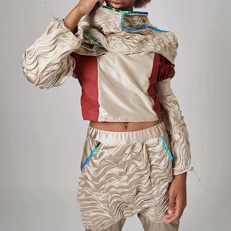 物化瓦伦蒂娜Favaro数字可变形的面料3 d印刷,在纺织、面料,纹理,模式和布料设计类别,2019 - 2020。