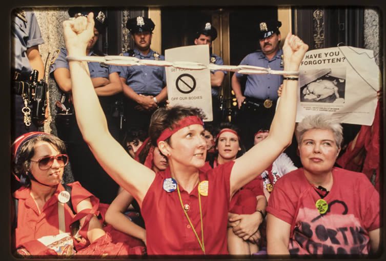 1989年7月3日，曼哈顿市中心抗议的支持选择示威者
